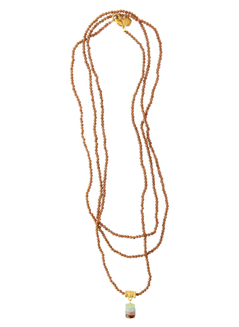 Aramis Beaded Layering Necklace in Sunstone