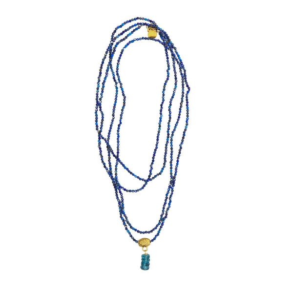 Aramis Beaded Layering Necklace in Lapis
