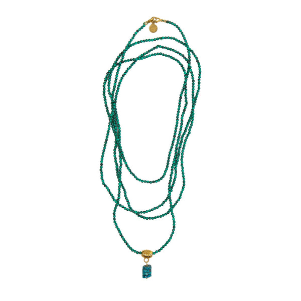 Aramis Beaded Layering Necklace in Malachite