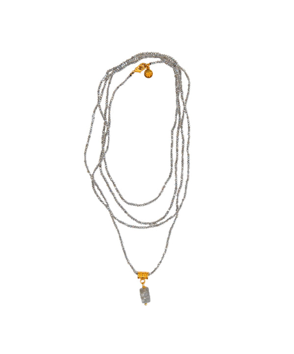 Aramis Beaded Layering Necklace in Mystic Labradorite