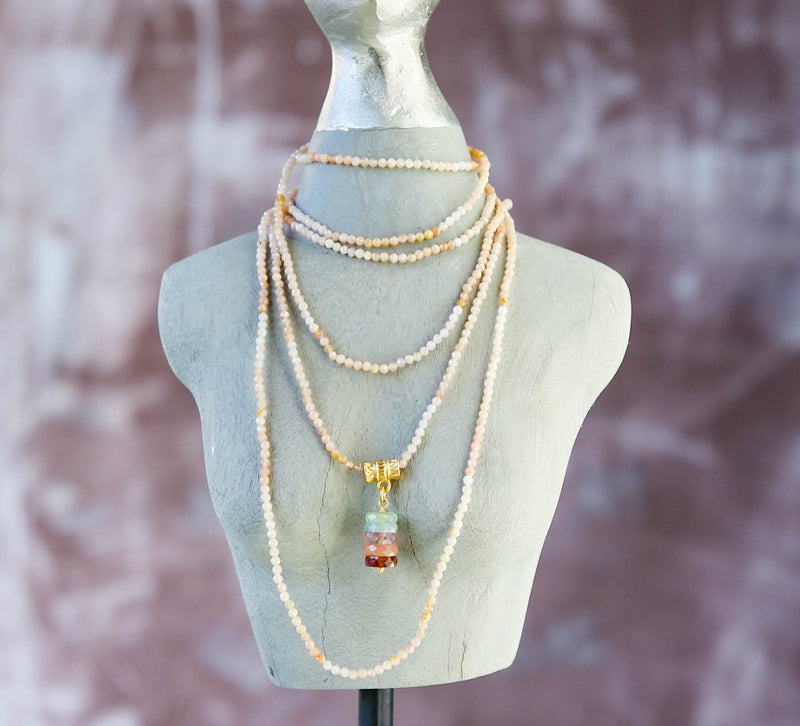 Aramis Beaded Layering Necklace in Turquoise