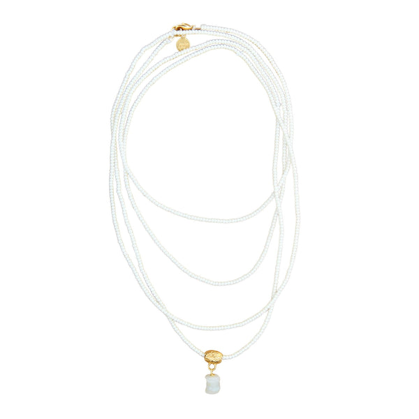 Aramis Beaded Layering Necklace in Pearl