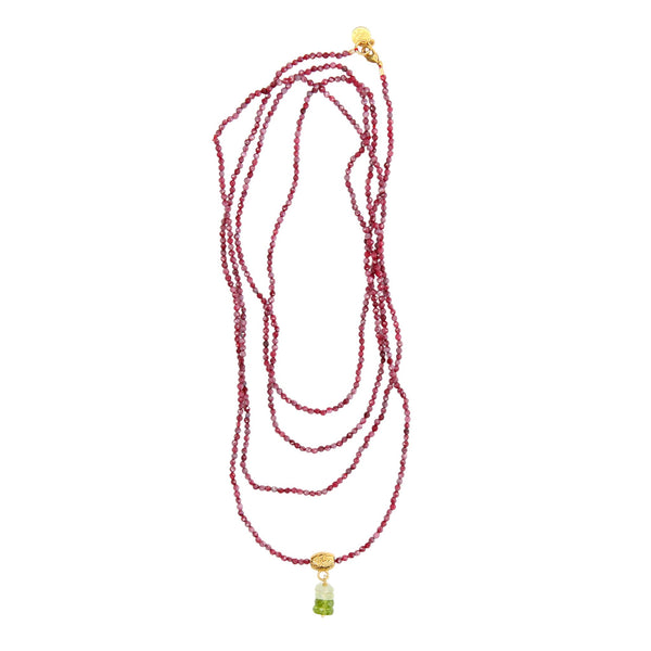 Aramis Beaded Layering Necklace in Ruby