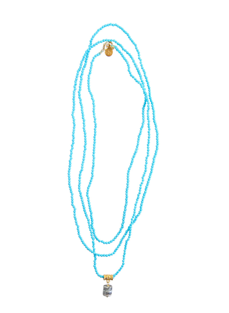 Aramis Beaded Layering Necklace in Turquoise