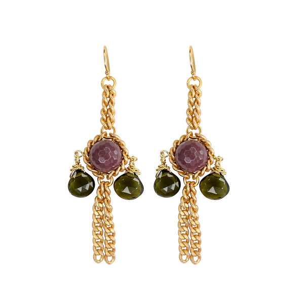 Axis Earring in Mulberry Leaf