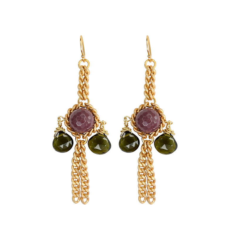 Axis Earring in Mulberry Leaf