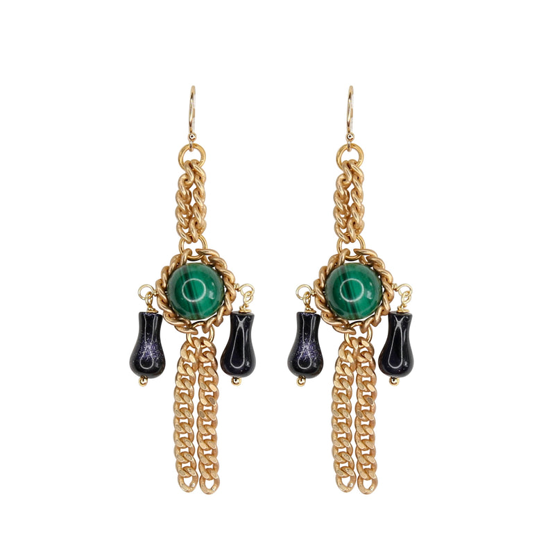 Axis Earring in Night Ivy