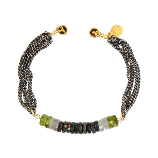 Azura Bracelet in Black Opal and Peridot