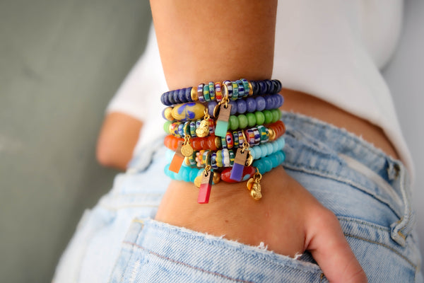 Skittles Elastic Bracelet in Ivory Jade