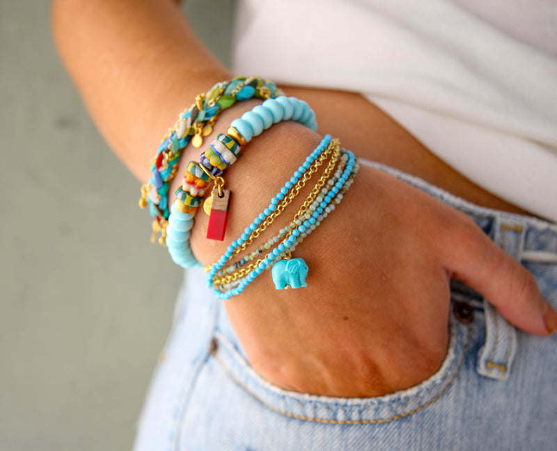 Skittles Elastic Bracelet in Ivory Jade