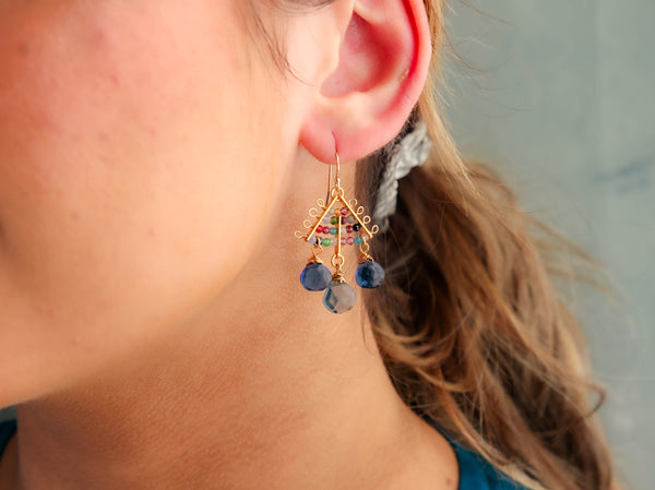 Bravo Earrings in Blue Multi