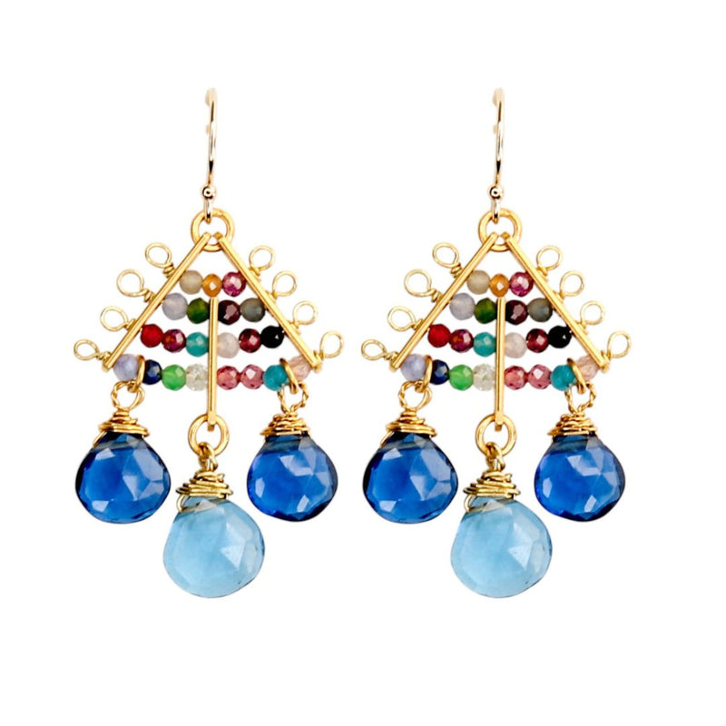 Bravo Earrings in Blue Multi