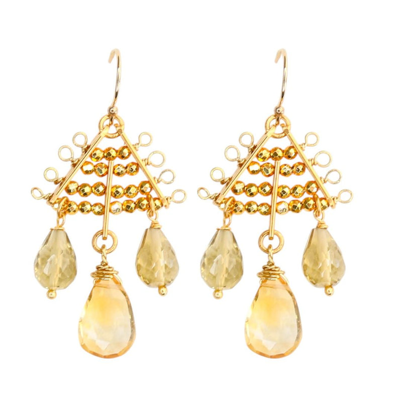 Bravo Earrings in Gold Pyrite