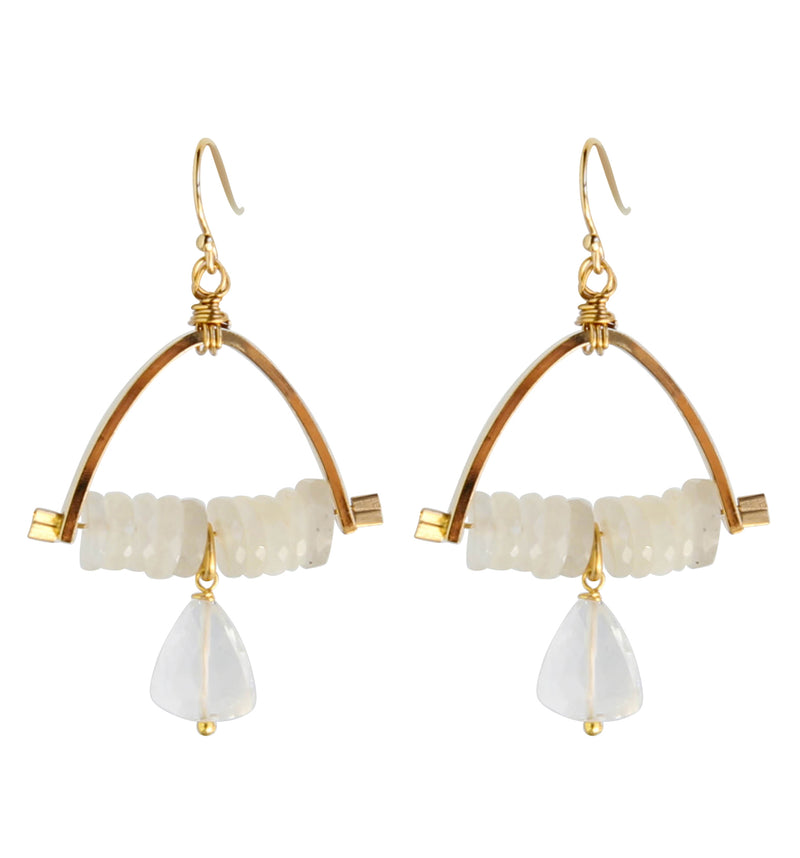 Bridge Earrings in Moonstone
