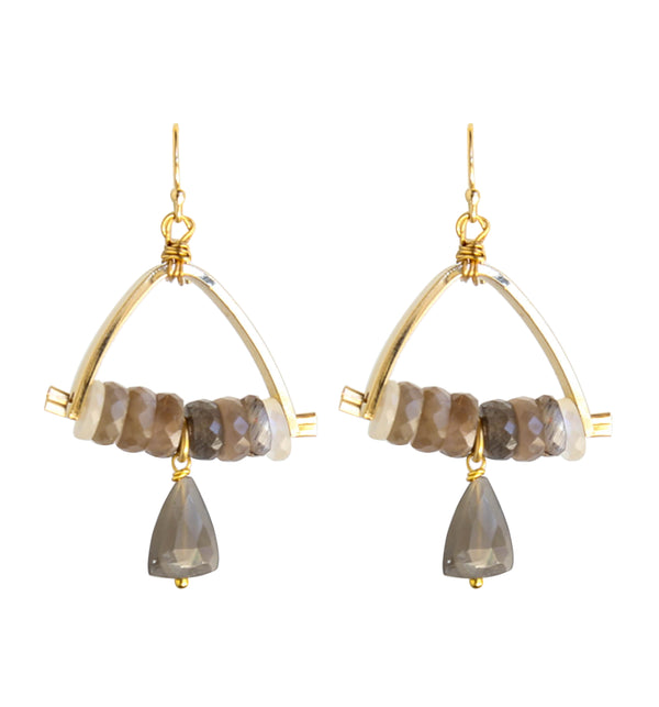 Bridge Earrings in Smoky Lab
