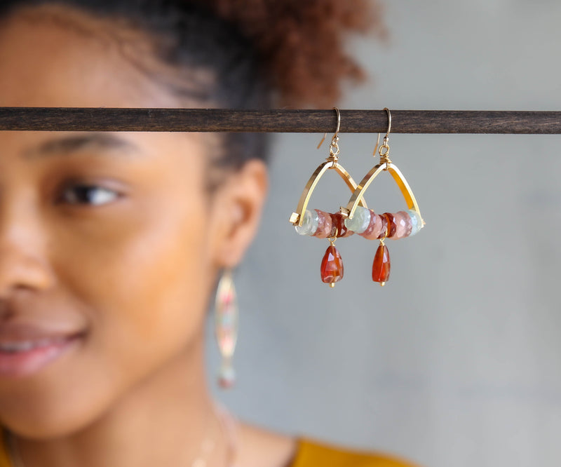 Bridge Earrings in Lapis