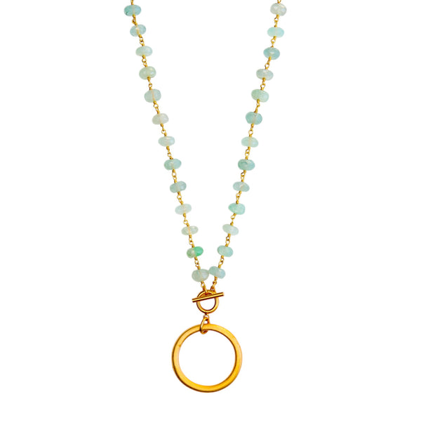 Chunky Hoop Pendant in Amazonite