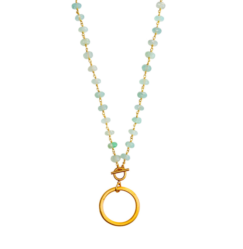 Chunky Hoop Pendant in Amazonite