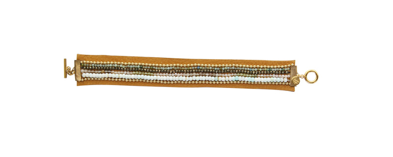 Dakota Leather Bracelet with Peruvian Opal