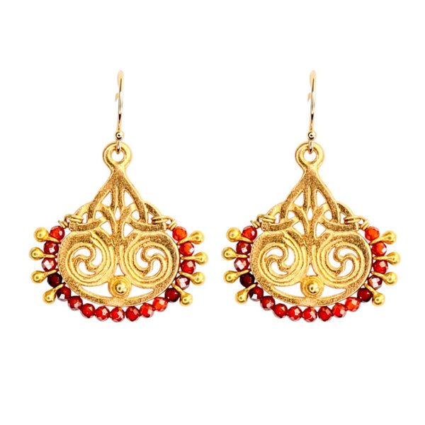 Deco Earrings in Fire Opal