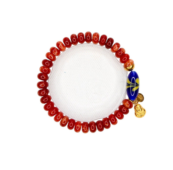 Dharma Elastic Bracelet in Cherry Red