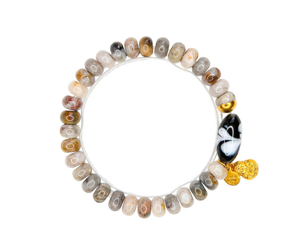 Dharma Elastic Bracelet in Labradorite Mix
