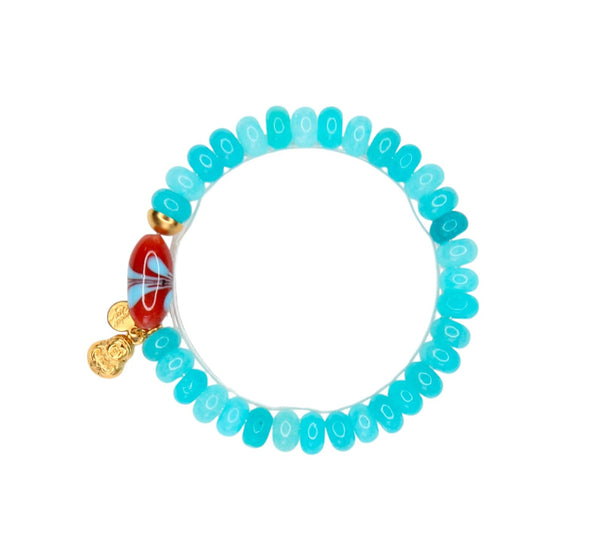 Dharma Elastic Bracelet in Ocean Blue