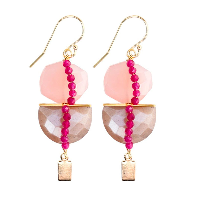 Duet Earrings in Berry Pink
