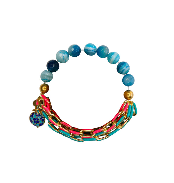 Fiji Elastic Bracelet in Ocean Blue