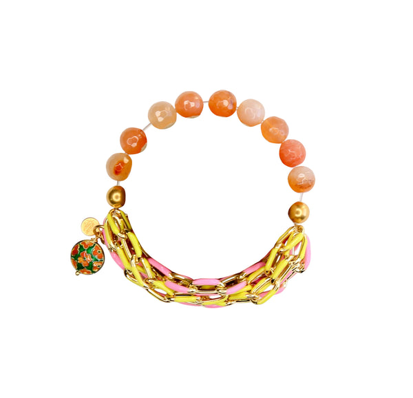 Fiji Elastic Bracelet in Pinks