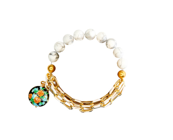 Fiji Elastic Bracelet in White