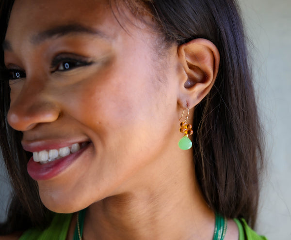 Glimmer Earrings in Apple Green