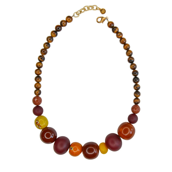 Guru Beaded Necklace in Rust