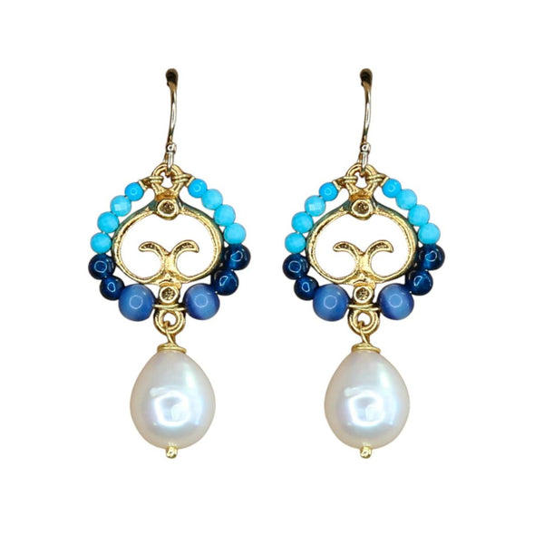 Gwen Earrings in Blues