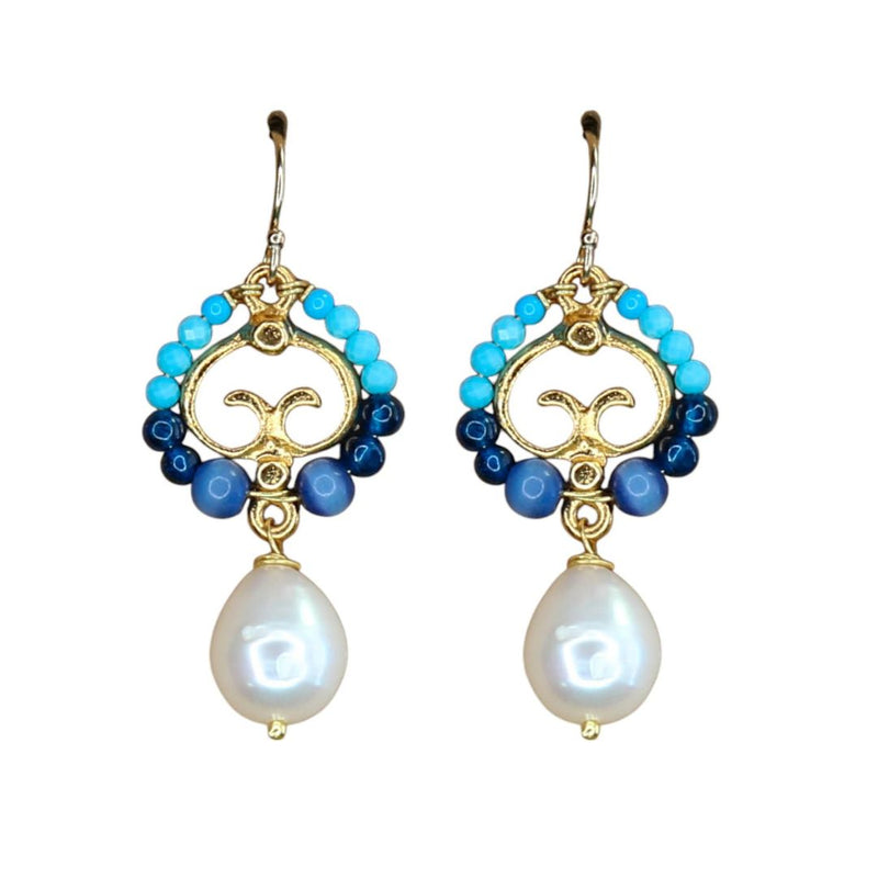 Gwen Earrings in Blues