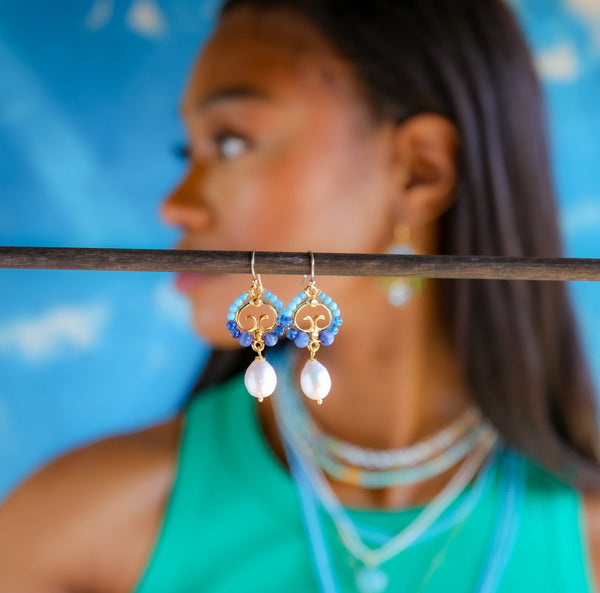 Gwen Earrings in Blues