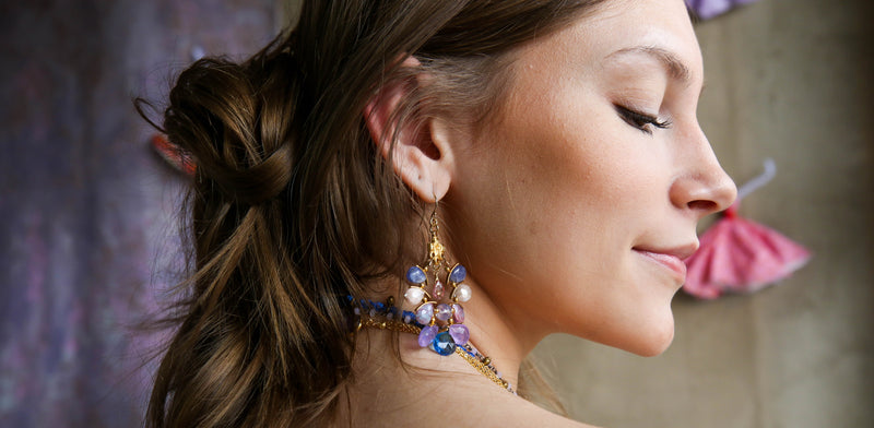 Florence Earrings in Smoky Amber