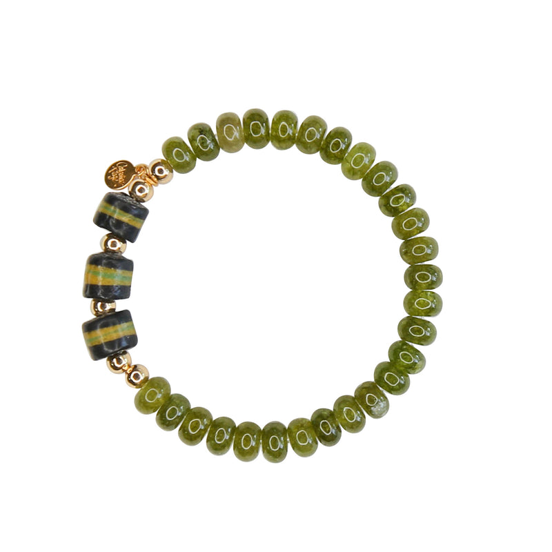 Kia Elastic Bracelet in Moss Green