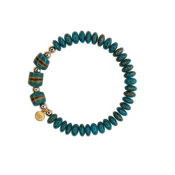 Kia Elastic Bracelet in Teal