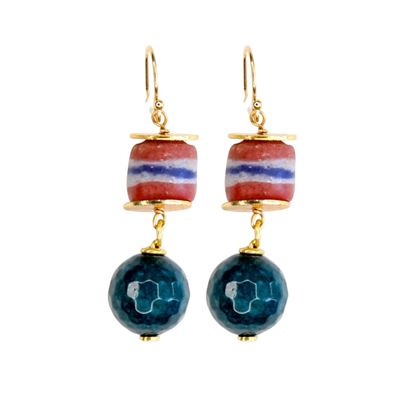 Nia Earrings in Teal