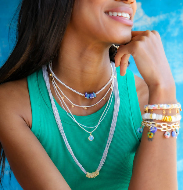 Tango Long Necklace in Emerald Green