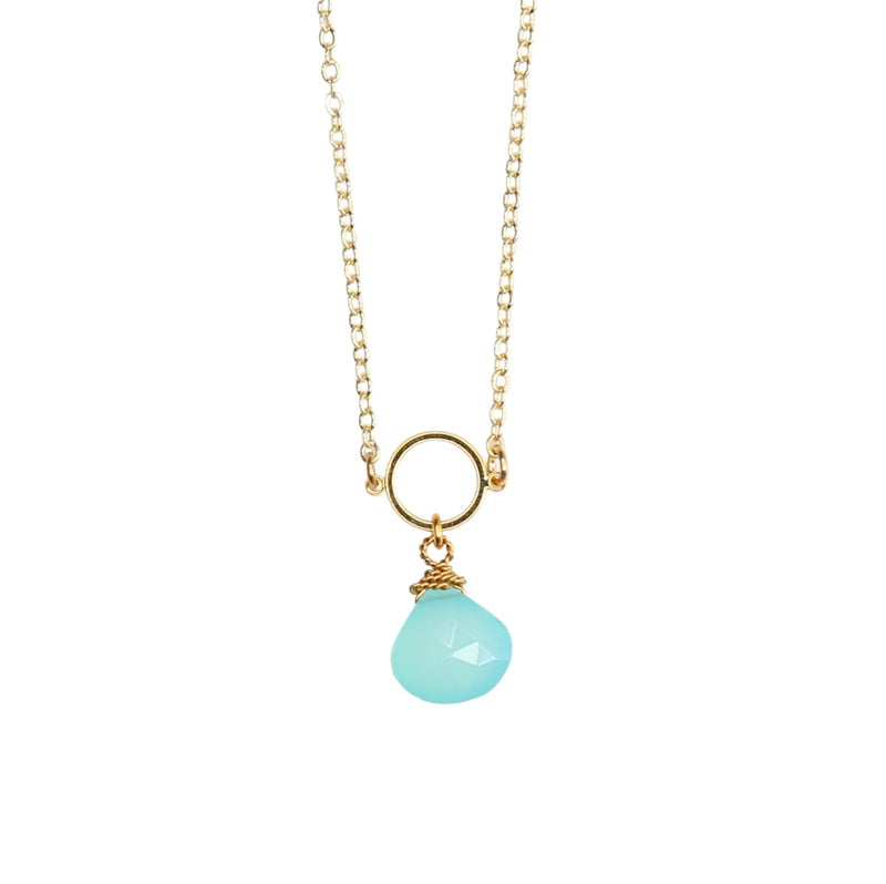 Macaroon Adjustable Pendant Necklace in Chalcedony