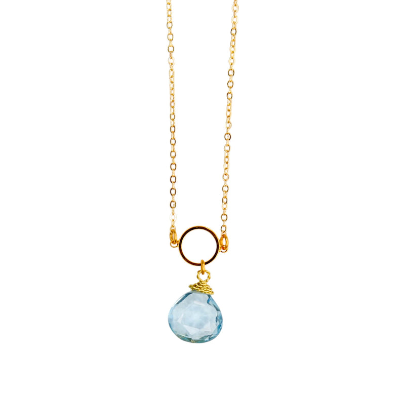 Macaroon Adjustable Pendant Necklace in Ocean Blue