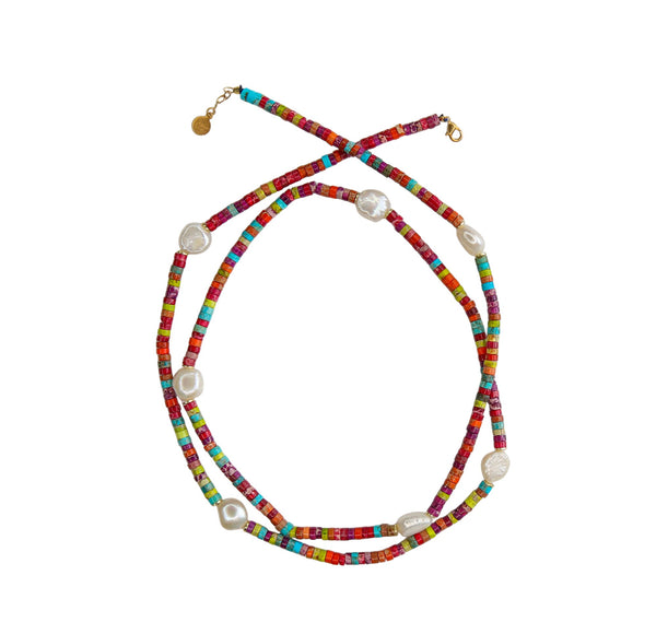 Mambo Long Necklace in Bright Multi