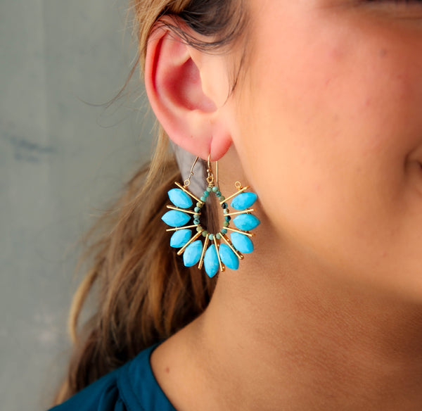 Marquis Earrings in Turquoise