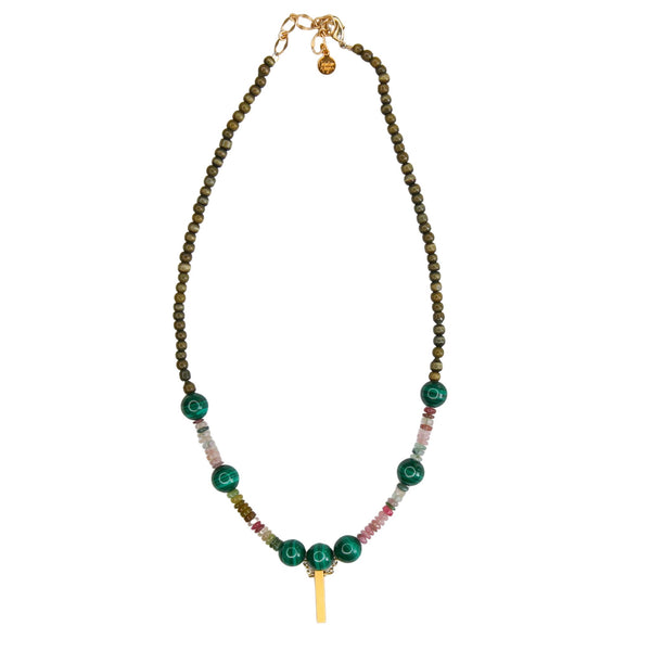 Mira Necklace in Malachite