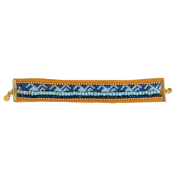 Montana Leather Bracelet in Denim Blue