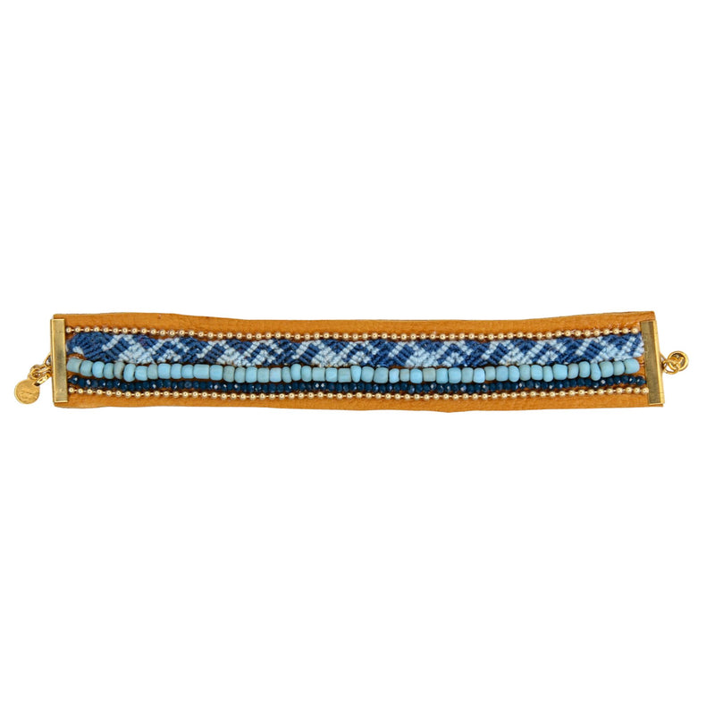 Montana Leather Bracelet in Denim Blue