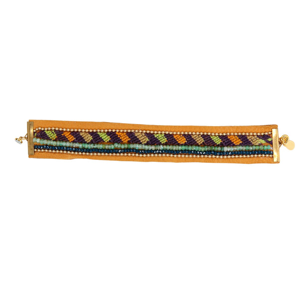 Montana Leather Bracelet in Plumwood