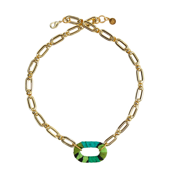 Nomi Link Bracelet in Greens